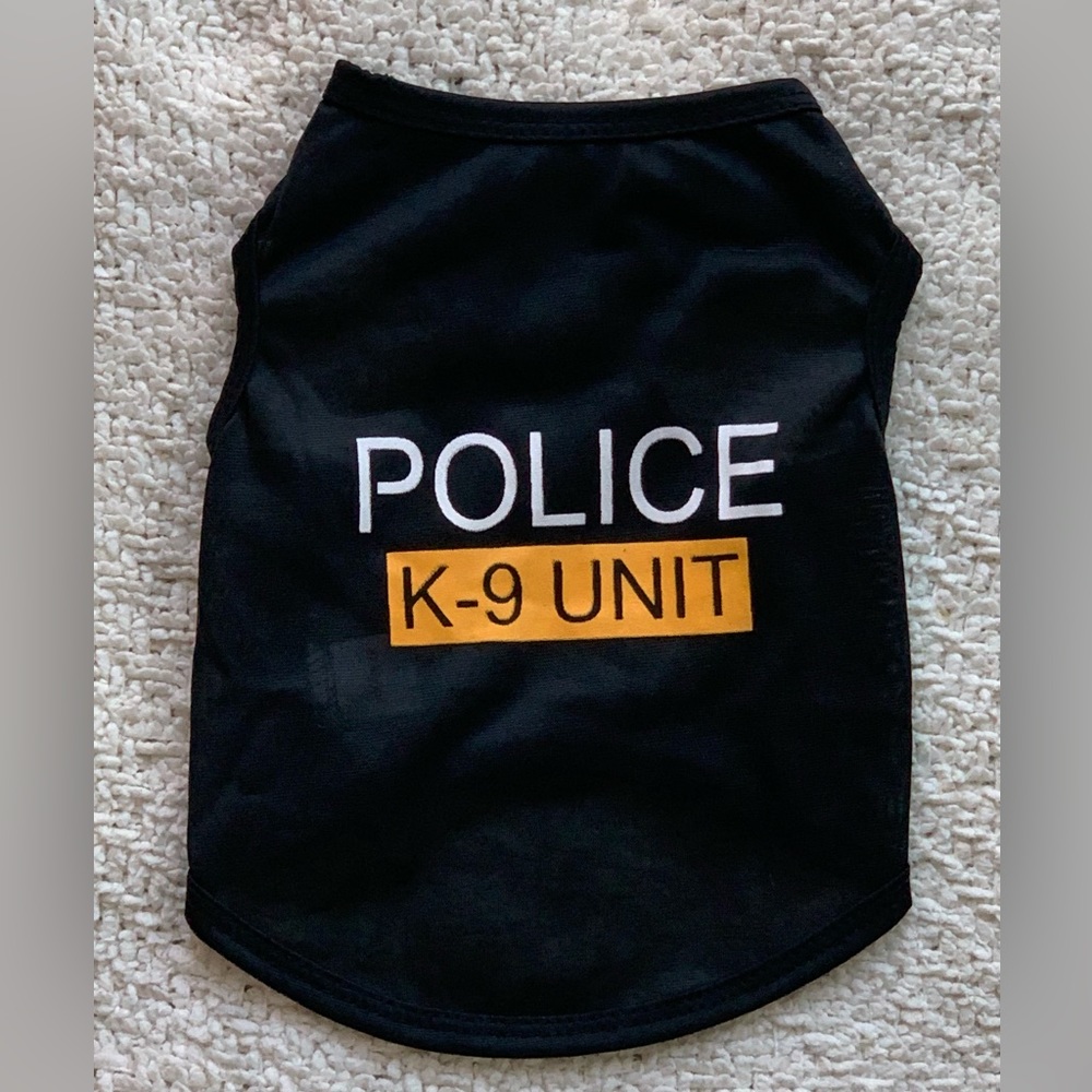 “Police K-9 Unit” Small Dog Outfit                    NWOT